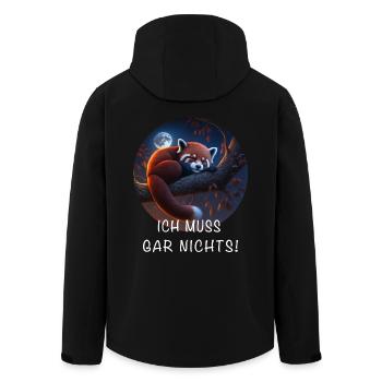 Ich Muss Gar Nichts Roter Panda - Recycelte Männer Softshell-Jacke von Stanley/Stella - Schwarz - Hinten - AI Model Male 185 light (185cm)