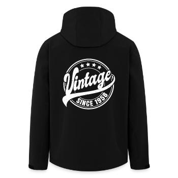 Vintage Since 1958 Geschenk Zum 65. Geburtstag - Recycelte Männer Softshell-Jacke von Stanley/Stella - Schwarz - Hinten - AI Model Male 185 light (185cm)
