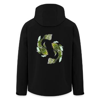 Asie, Poissons asiatiques, Japon, Chine, Poissons d’étang - Veste softshell homme en polyester recyclé Stanley/Stella - noir - Dos - AI Model Male 185 light (185cm)