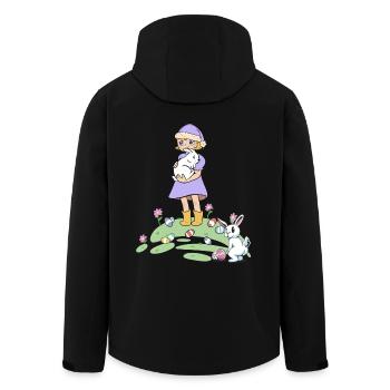 Easter Easter Bunny Kids Rabbit Easter Eggs Eggs - Men’s Recycled Softshell Jacket by Stanley/Stella - black - Back - AI Model Male 185 light (185cm)