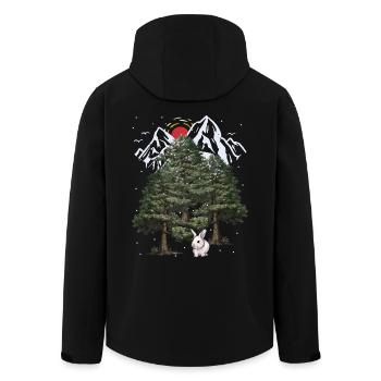 Alpen Hase Winter Schneefall Weihnachten Kaninchen - Recycelte Männer Softshell-Jacke von Stanley/Stella - Schwarz - Hinten - AI Model Male 185 light (185cm)