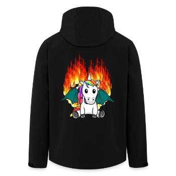 Fiery Dragon Unicorn Fantasy Children's Fable - Men’s Recycled Softshell Jacket by Stanley/Stella - black - Back - AI Model Male 185 light (185cm)
