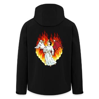 Fiery Hell Beyond Angel Satan Horror Devil - Men’s Recycled Softshell Jacket by Stanley/Stella - black - Back - AI Model Male 185 light (185cm)