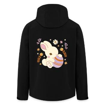 Oeufs de Pâques Oeuf de lapin de Pâques Enfant Bébé - Veste softshell homme en polyester recyclé Stanley/Stella - noir - Dos - AI Model Male 185 light (185cm)