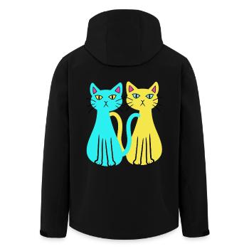 Ukraine Hauskatzen Katze Tierfreund Tierschutz - Recycelte Männer Softshell-Jacke von Stanley/Stella - Schwarz - Hinten - AI Model Male 185 light (185cm)