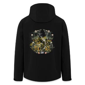 Waldtiere Hirsch Elch Schweden Wild Wald Natur - Recycelte Männer Softshell-Jacke von Stanley/Stella - Schwarz - Hinten - AI Model Male 185 light (185cm)