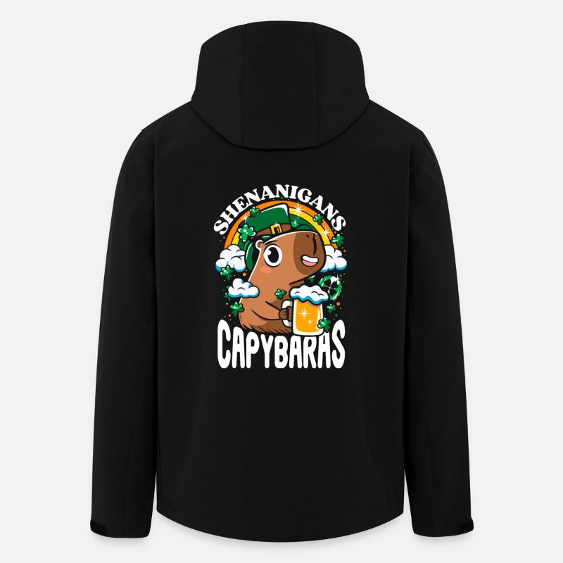 Saint Patrick - Shenanigans capybaras - Veste softshell homme en polyester recyclé Stanley/Stella - noir