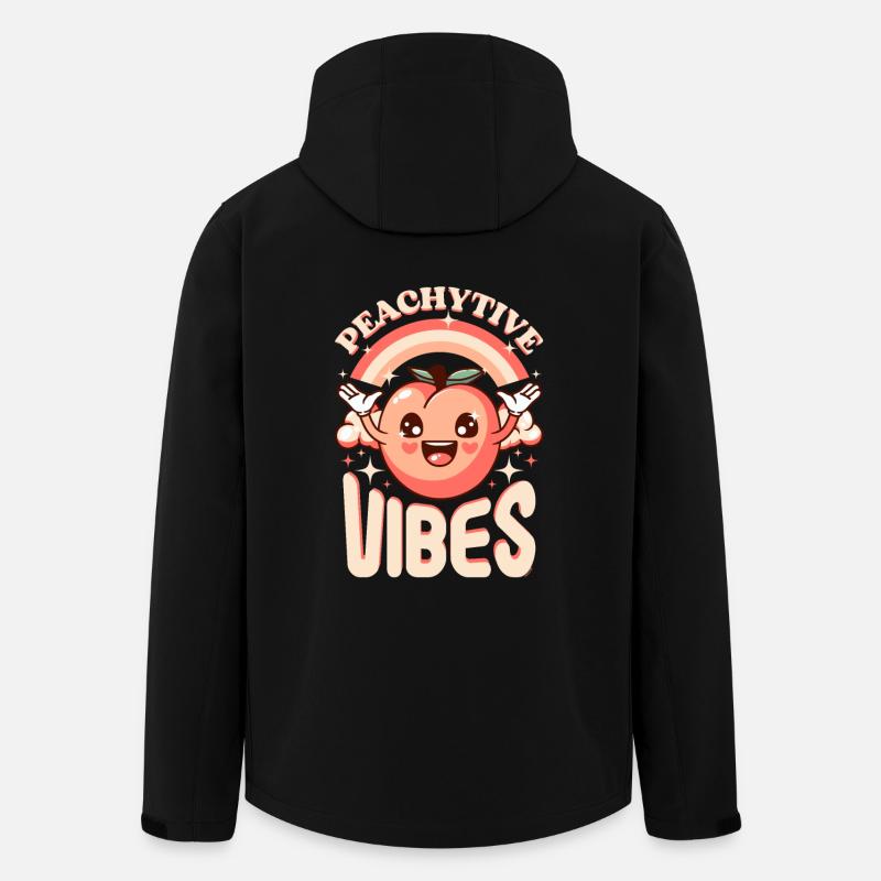 Pfirsich-Pfirsich-Vibes - Recycelte Männer Softshell-Jacke von Stanley/Stella - Schwarz