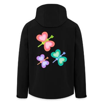 Printemps Coloré Insecte Papillons Enfant Bébé Années 80 - Veste softshell homme en polyester recyclé Stanley/Stella - noir - Dos - AI Model Male 185 light (185cm)