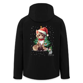 Katze Maus Weihnachten Santa Nikolaus Christmas - Recycelte Männer Softshell-Jacke von Stanley/Stella - Schwarz - Hinten - AI Model Male 185 light (185cm)