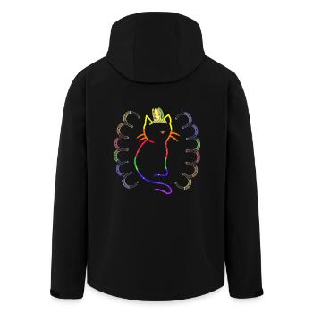 Chat rétro chats Vintage 80s 90s Chaman - Veste softshell homme en polyester recyclé Stanley/Stella - noir - Dos - AI Model Male 185 light (185cm)
