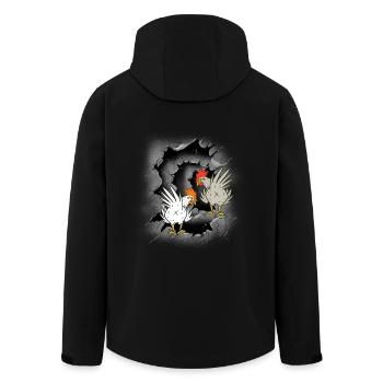 Chicken Chickens Hen Hens Rooster Roosters - Men’s Recycled Softshell Jacket by Stanley/Stella - black - Back - AI Model Male 185 light (185cm)