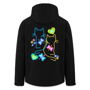 Chat Chats Chaton Enfants Enfant Bébé Printemps - Veste softshell homme en polyester recyclé Stanley/Stella - noir - Dos - AI Model Male 185 light (185cm)