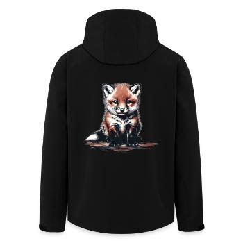 Fuchs Füchse Füchsin - Recycelte Männer Softshell-Jacke von Stanley/Stella - Schwarz - Hinten - AI Model Male 185 light (185cm)