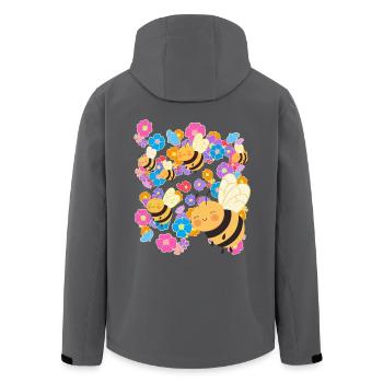 Bees Bumblebee Insect Bee Children Child - Men’s Recycled Softshell Jacket by Stanley/Stella - anthracite - Back - AI Model Male 185 light (185cm)
