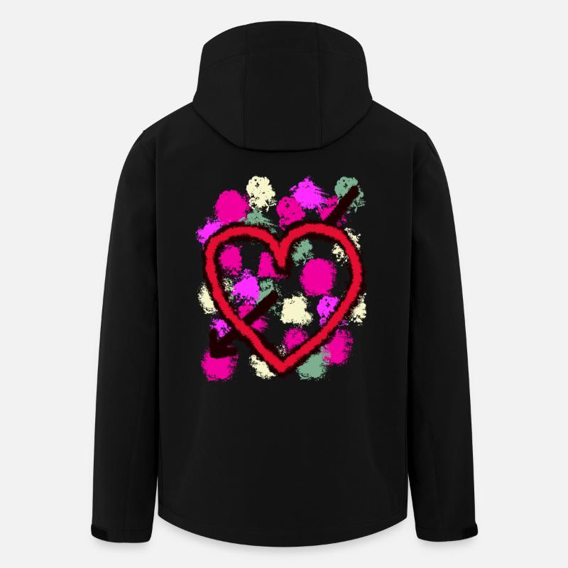 Saint-Valentin Coeur Coeurs Arrow Love - Veste softshell homme en polyester recyclé Stanley/Stella - noir