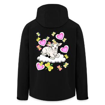 Frühling Schaf Schafe Lamm Wolke Kinder Kind Baby - Recycelte Männer Softshell-Jacke von Stanley/Stella - Schwarz - Hinten - AI Model Male 185 light (185cm)
