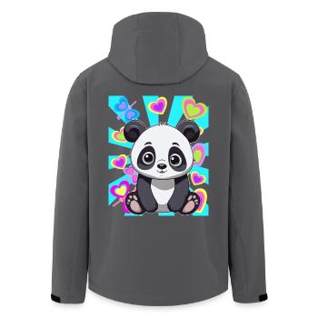 Panda Panda Ours Enfants Enfant Rétro Années 80 Années 90 Ours - Veste softshell homme en polyester recyclé Stanley/Stella - noir - Dos - AI Model Male 185 light (185cm)