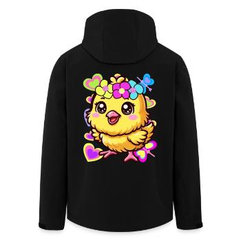 Chick Easter Kids Child Baby Chicken - Men’s Recycled Softshell Jacket by Stanley/Stella - black - Back - AI Model Male 185 light (185cm)
