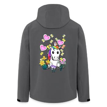 Unicorn Unicorns Summer Retro Mythical Creatures Kids - Men’s Recycled Softshell Jacket by Stanley/Stella - black - Back - AI Model Male 185 light (185cm)