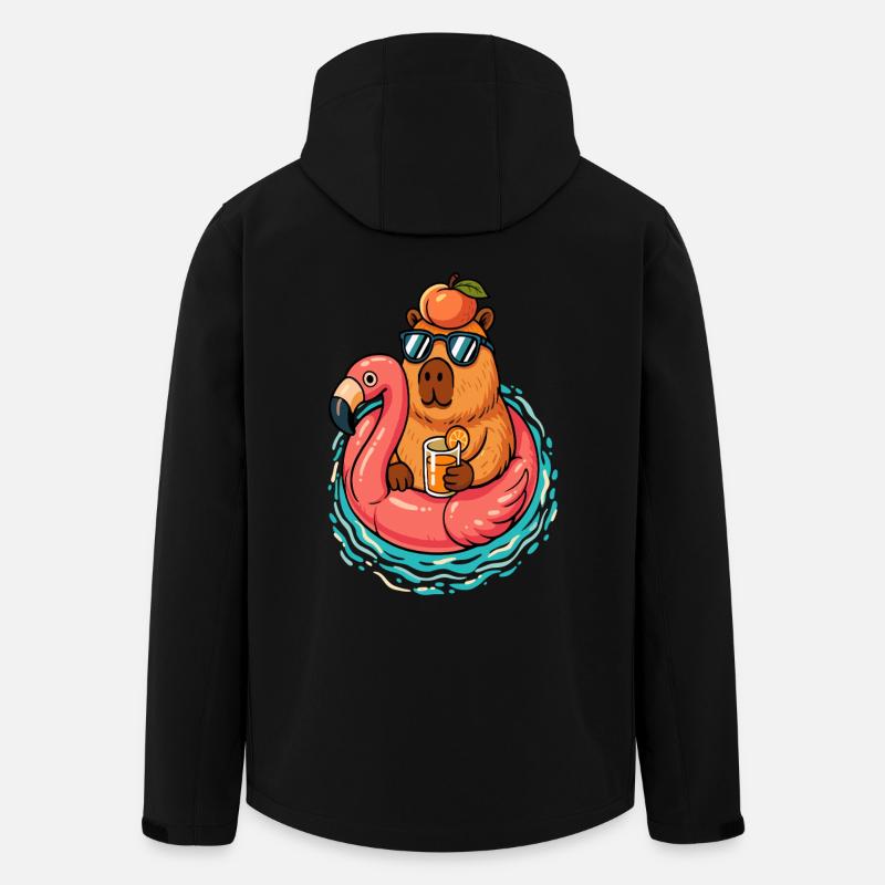 Capybarra Sommer Pfirsich - Recycelte Männer Softshell-Jacke von Stanley/Stella - Schwarz