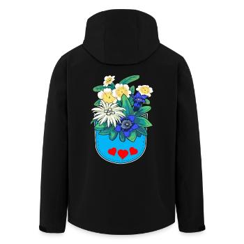 Alpes Fleurs Autriche Tyrol Suisse Fleur - Veste softshell homme en polyester recyclé Stanley/Stella - noir - Dos - AI Model Male 185 light (185cm)
