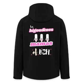 Les Bigoudènes MAMAS de Bretagne BZH - Veste softshell homme en polyester recyclé Stanley/Stella - noir - Dos - AI Model Male 185 light (185cm)