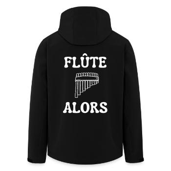 Flute Alors - Flute de Paon - Veste softshell homme en polyester recyclé Stanley/Stella - noir - Dos - AI Model Male 185 light (185cm)