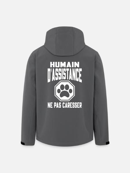 Humain d’assistance Ne pas caresser - Veste softshell homme en polyester recyclé Stanley/Stella - noir