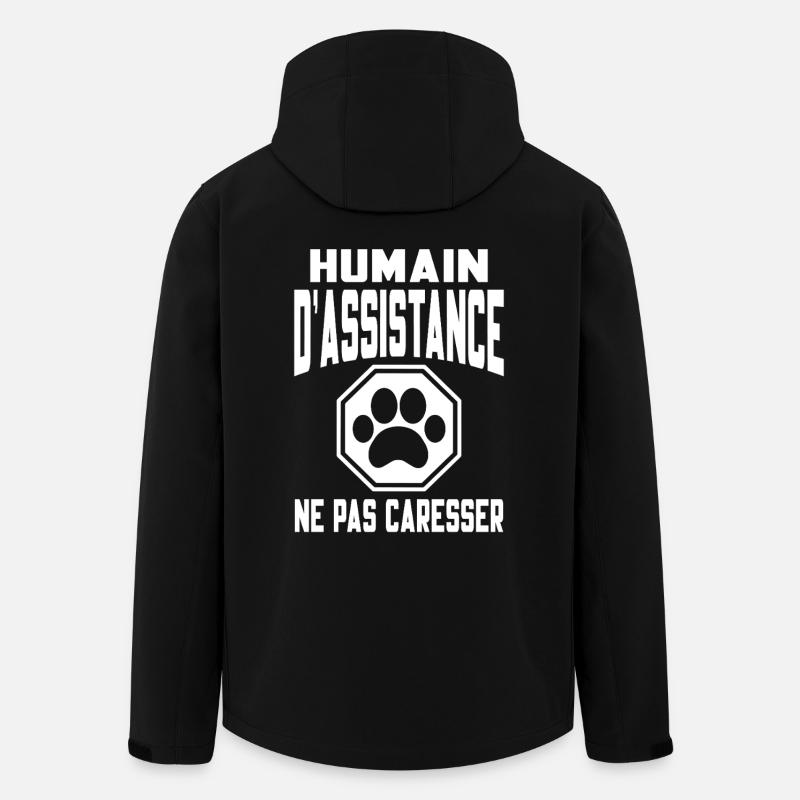 Humain d’assistance Ne pas caresser - Veste softshell homme en polyester recyclé Stanley/Stella - noir