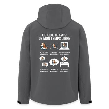 humoristique Ce que je fais de mon temps beagle - Veste softshell homme en polyester recyclé Stanley/Stella - noir - Dos - AI Model Male 185 light (185cm)