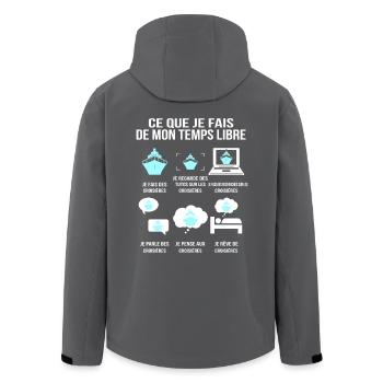 Ce que je fais de mon temps libre Passion croisier - Veste softshell homme en polyester recyclé Stanley/Stella - noir - Dos - AI Model Male 185 light (185cm)