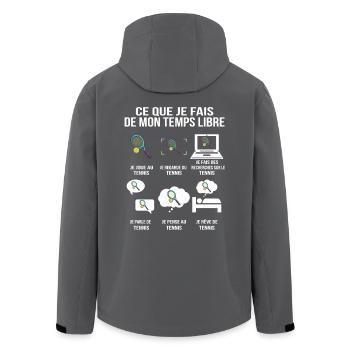 Ce que je fais de mon temps libre – Tennis - Veste softshell homme en polyester recyclé Stanley/Stella - noir - Dos - AI Model Male 185 light (185cm)