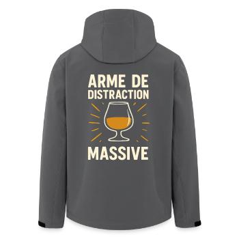 Arme de Distraction Massive humoristique rhum - Veste softshell homme en polyester recyclé Stanley/Stella - noir - Dos - AI Model Male 185 light (185cm)