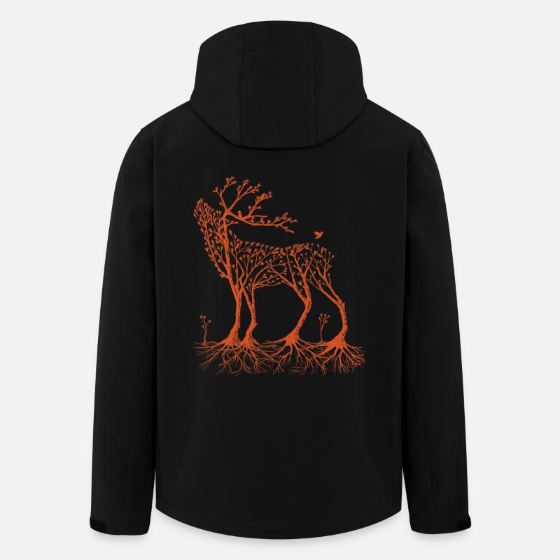 Wald-Hirsch in orange - Recycelte Männer Softshell-Jacke von Stanley/Stella - Schwarz
