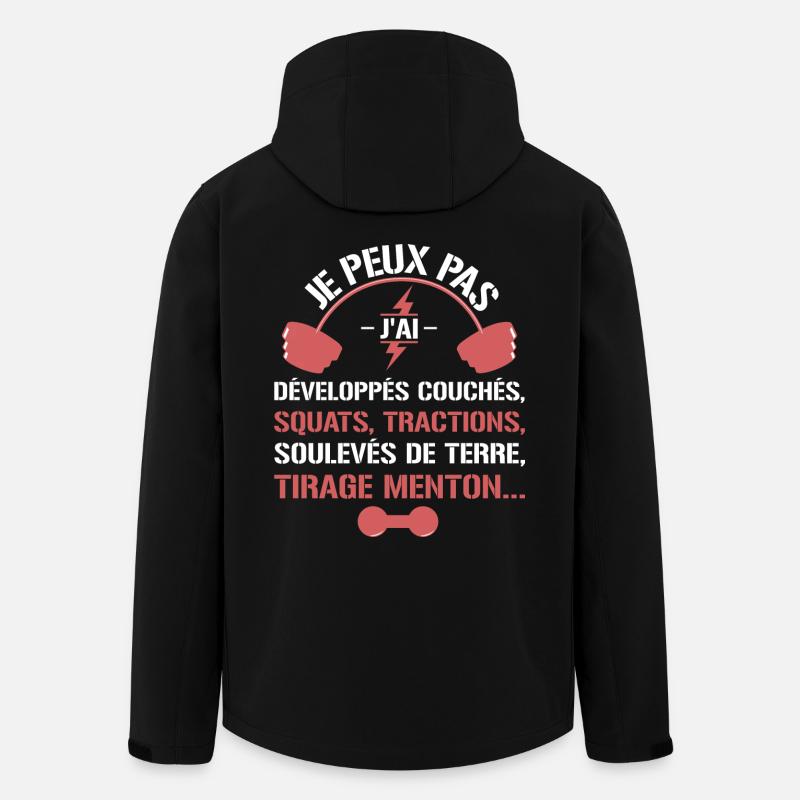 Musculation - Je peux pas - Veste softshell homme en polyester recyclé Stanley/Stella - noir