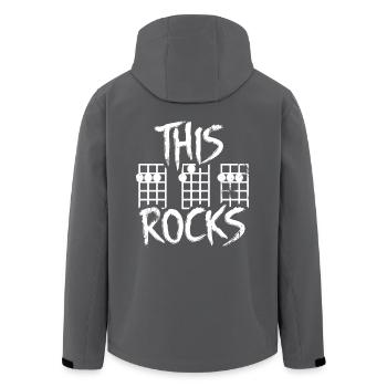This Guitar Dad Rocks - Men’s Recycled Softshell Jacket by Stanley/Stella - black - Back - AI Model Male 185 light (185cm)