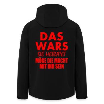 Das wars sie heiratet - Recycelte Männer Softshell-Jacke von Stanley/Stella - Schwarz - Hinten - AI Model Male 185 light (185cm)