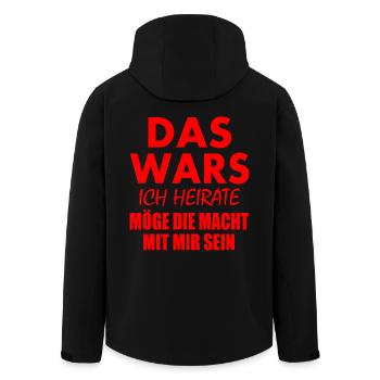 Das wars ich heirate - Recycelte Männer Softshell-Jacke von Stanley/Stella - Schwarz - Hinten - AI Model Male 185 light (185cm)