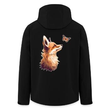Renard avec papillon - Veste softshell homme en polyester recyclé Stanley/Stella - noir - Dos - AI Model Male 185 light (185cm)