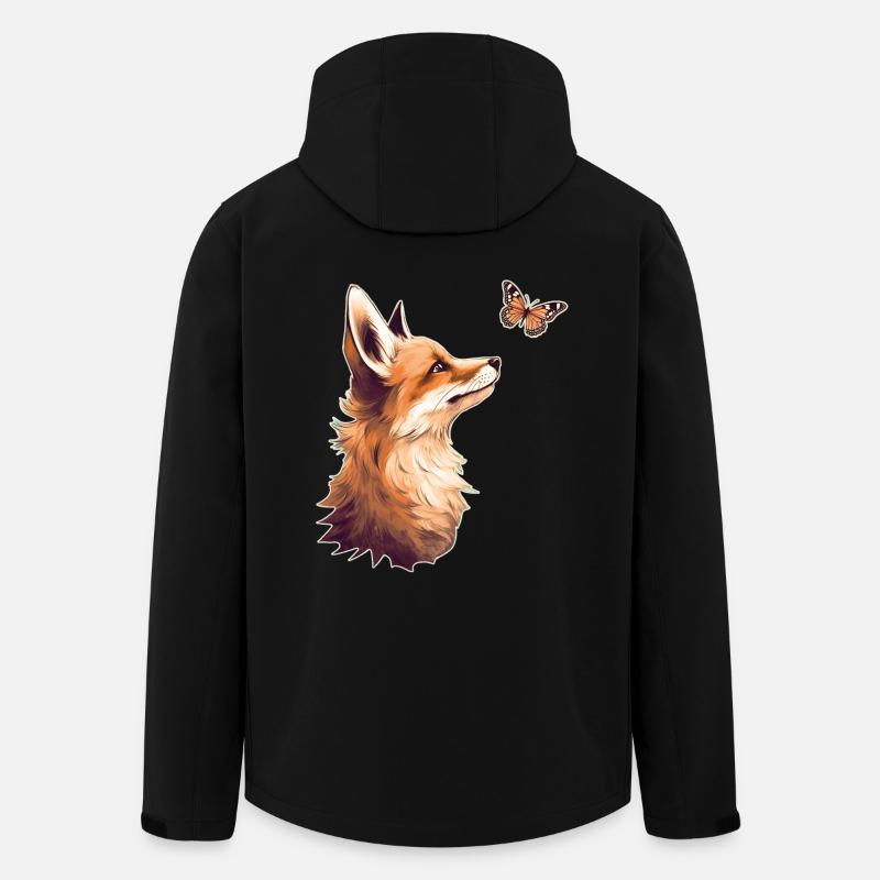 Fox with butterfly - Men’s Recycled Softshell Jacket by Stanley/Stella - black