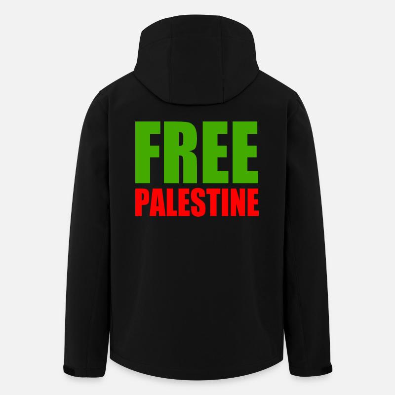 Free palestine - Veste softshell homme en polyester recyclé Stanley/Stella - noir