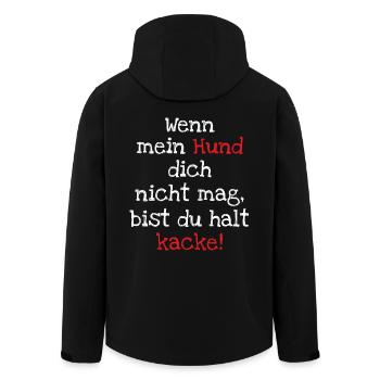 Hund - wenn mein Hund ... - Recycelte Männer Softshell-Jacke von Stanley/Stella - Schwarz - Hinten - AI Model Male 185 light (185cm)