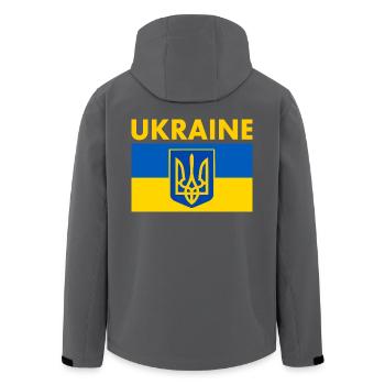 Ukraine - Recycelte Männer Softshell-Jacke von Stanley/Stella - Schwarz - Hinten - AI Model Male 185 light (185cm)