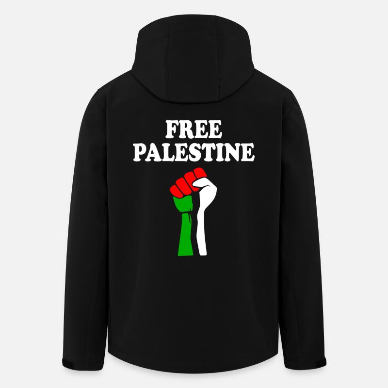 Free palestine - Veste softshell homme en polyester recyclé Stanley/Stella - noir
