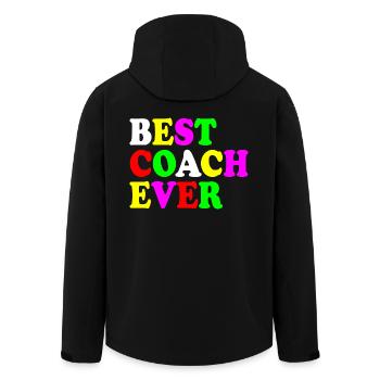 Best coach ever - Recycelte Männer Softshell-Jacke von Stanley/Stella - Schwarz - Hinten - AI Model Male 185 light (185cm)