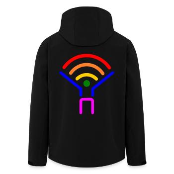 Lgbt - Recycelte Männer Softshell-Jacke von Stanley/Stella - Schwarz - Hinten - AI Model Male 185 light (185cm)