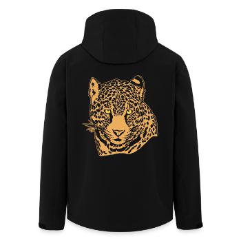 Jaguar Gesicht Grafik Cool Großkatze Wildtierliebhaber - Recycelte Männer Softshell-Jacke von Stanley/Stella - Schwarz - Hinten - AI Model Male 185 light (185cm)