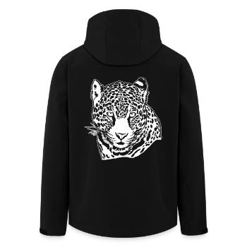Jaguar Gesicht Grafik Cool Großkatze Wildtierliebhaber - Recycelte Männer Softshell-Jacke von Stanley/Stella - Schwarz - Hinten - AI Model Male 185 light (185cm)