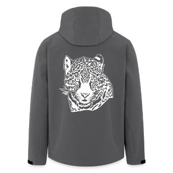 Jaguar Face Graphique Cool Big Cat Wild Animal Lover - Veste softshell homme en polyester recyclé Stanley/Stella - charbon - Dos - AI Model Male 185 light (185cm)